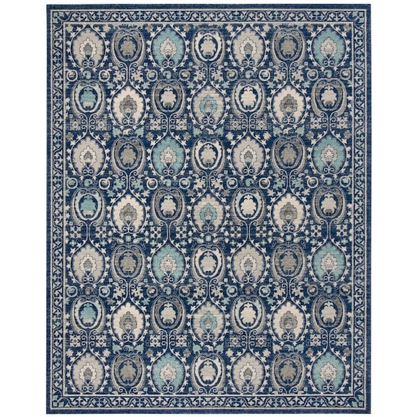 Safavieh Evoke Power Loomed Rectangle Area Rug, Blue and Ivory - 9 x 12 ft. EVK251C-9 - main